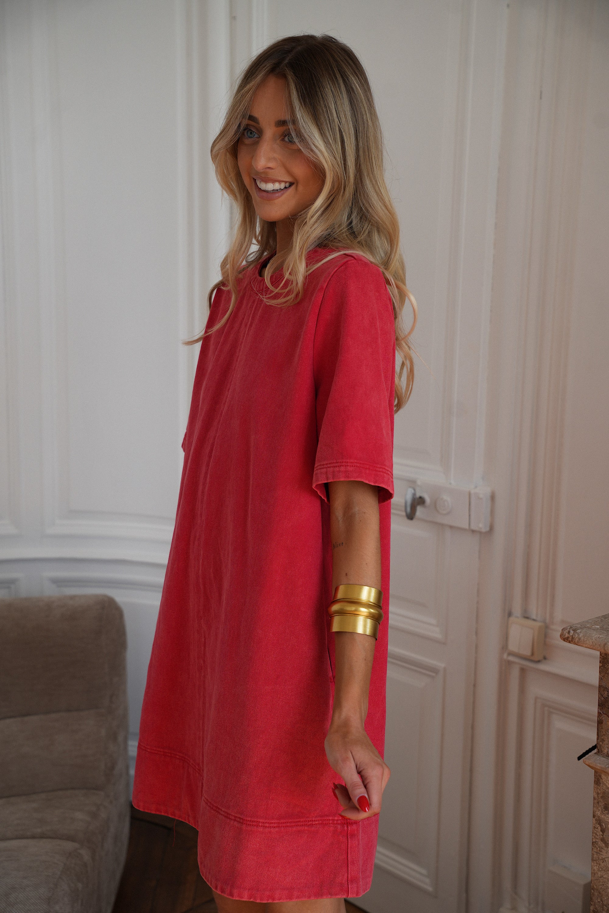 Vestido vaquero Zaho - Rojo