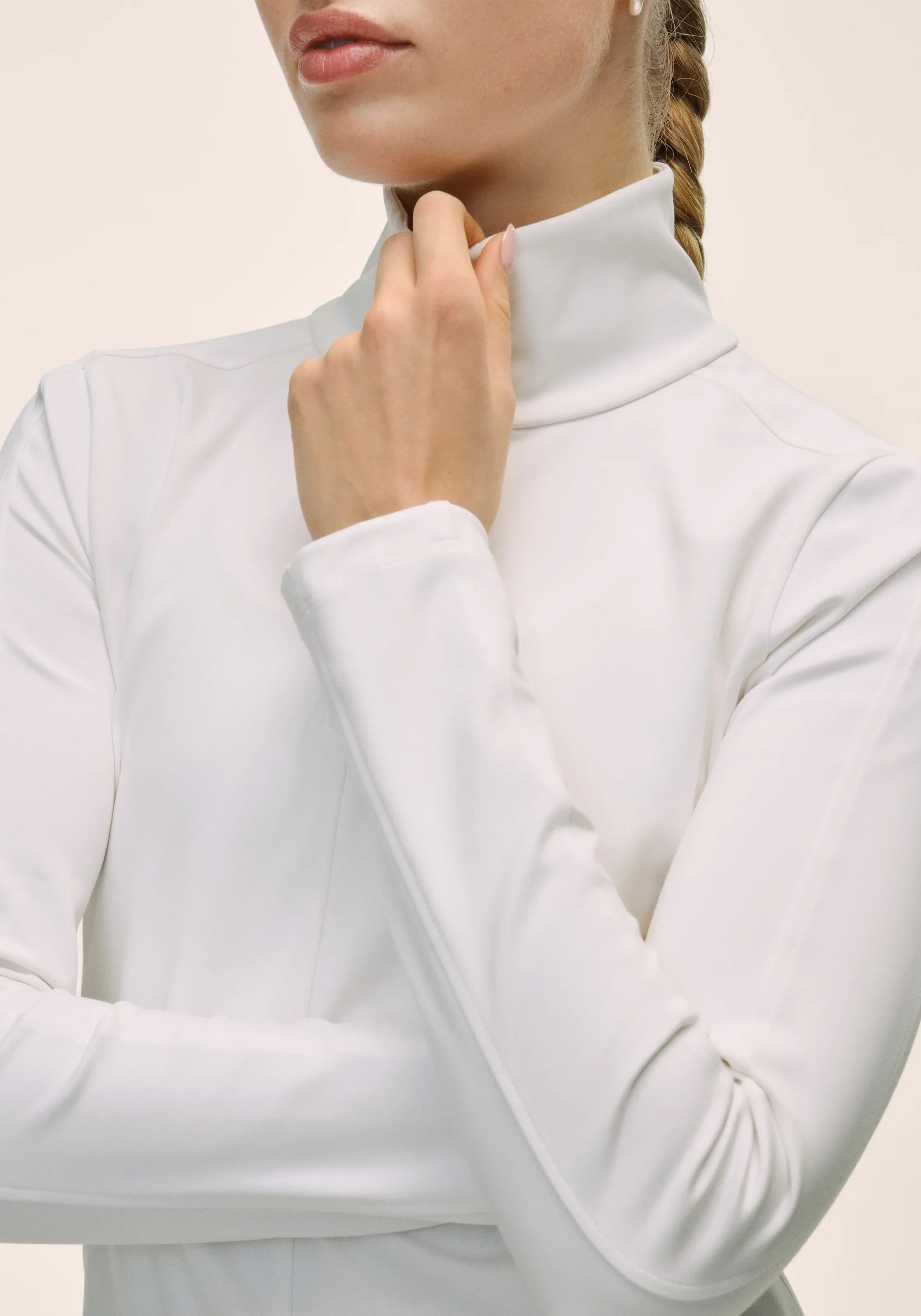 Serene Half Zip Long Sleeve - White