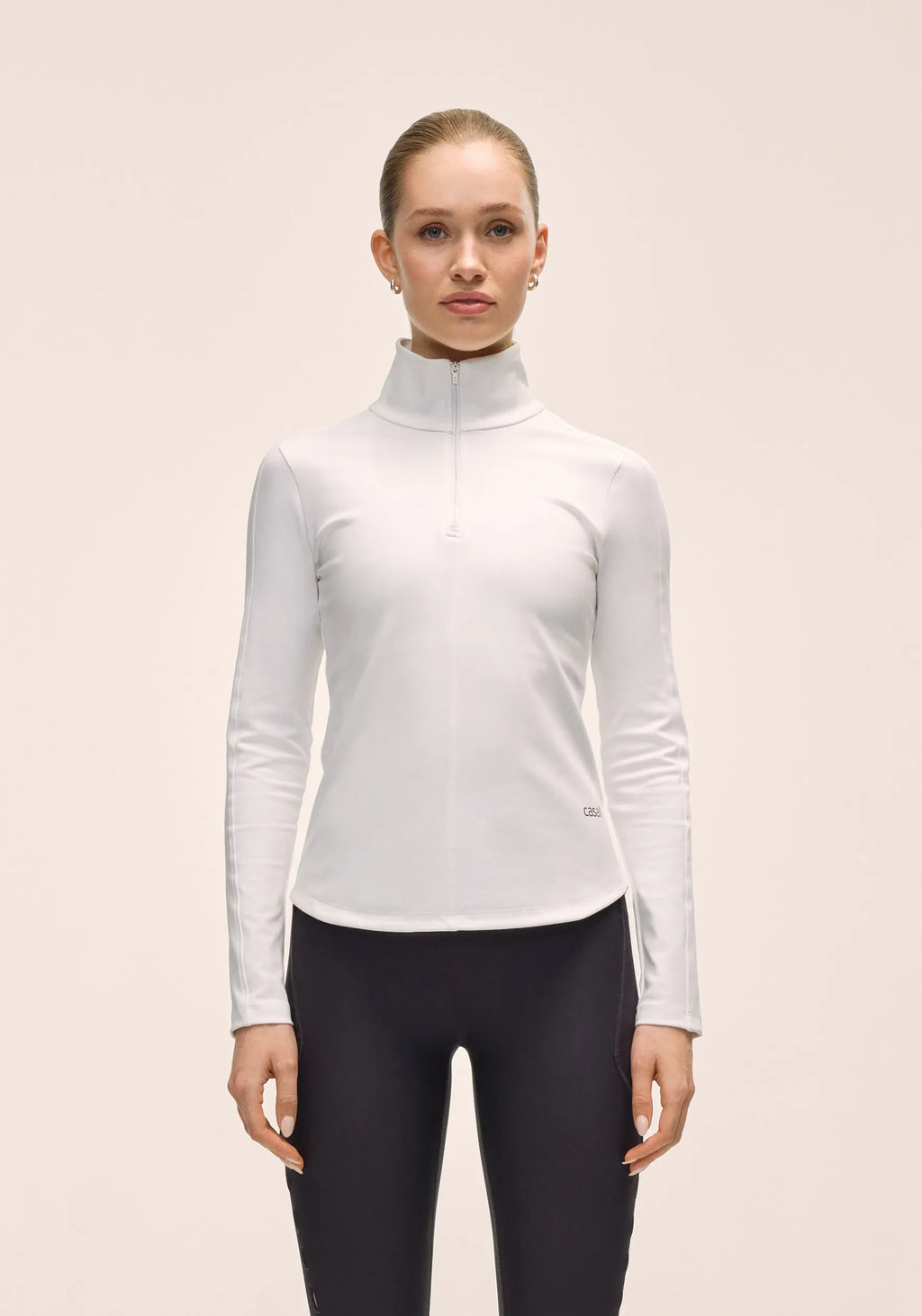 Serene Half Zip Long Sleeve - White