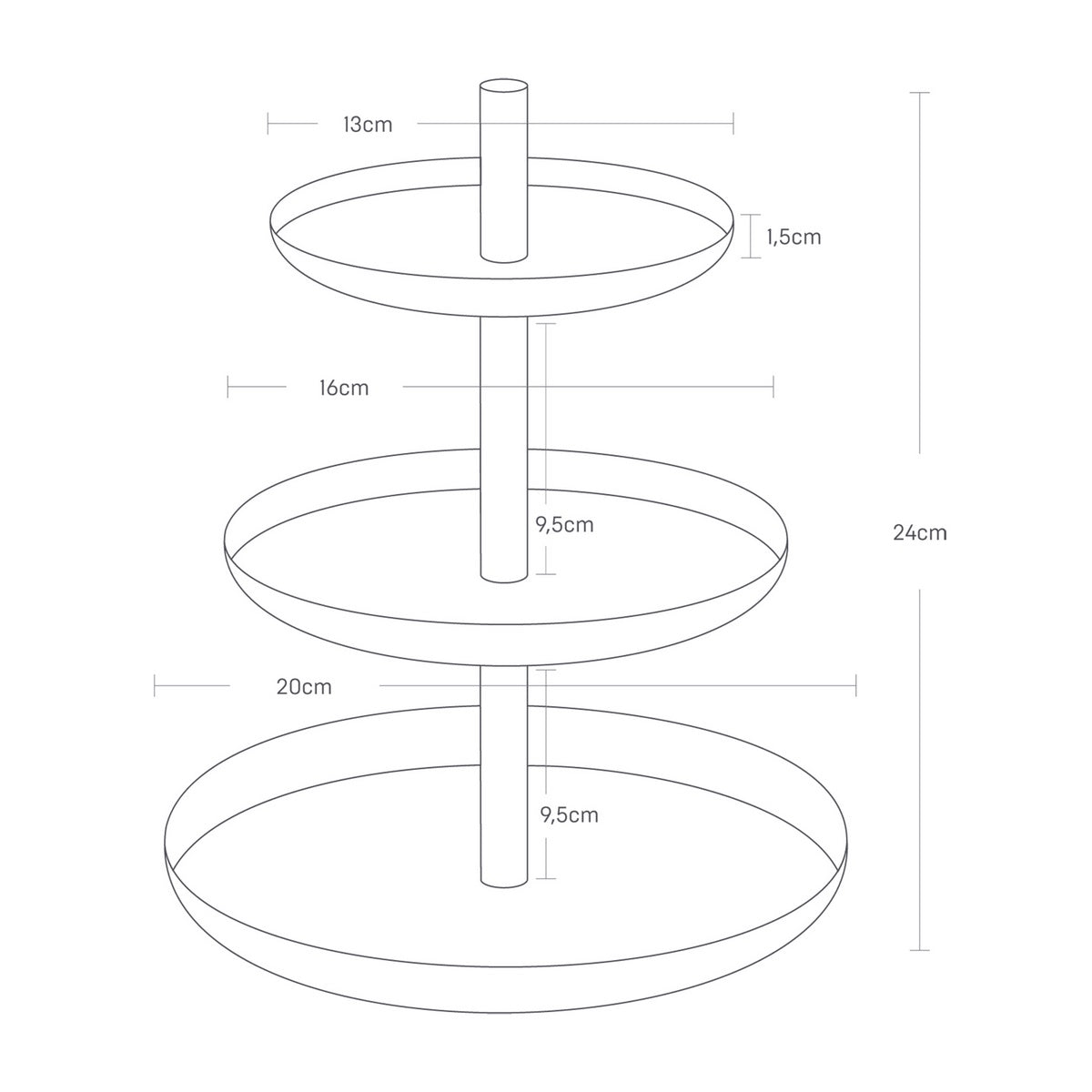 3-Tier Serving Stand - Tosca - White
