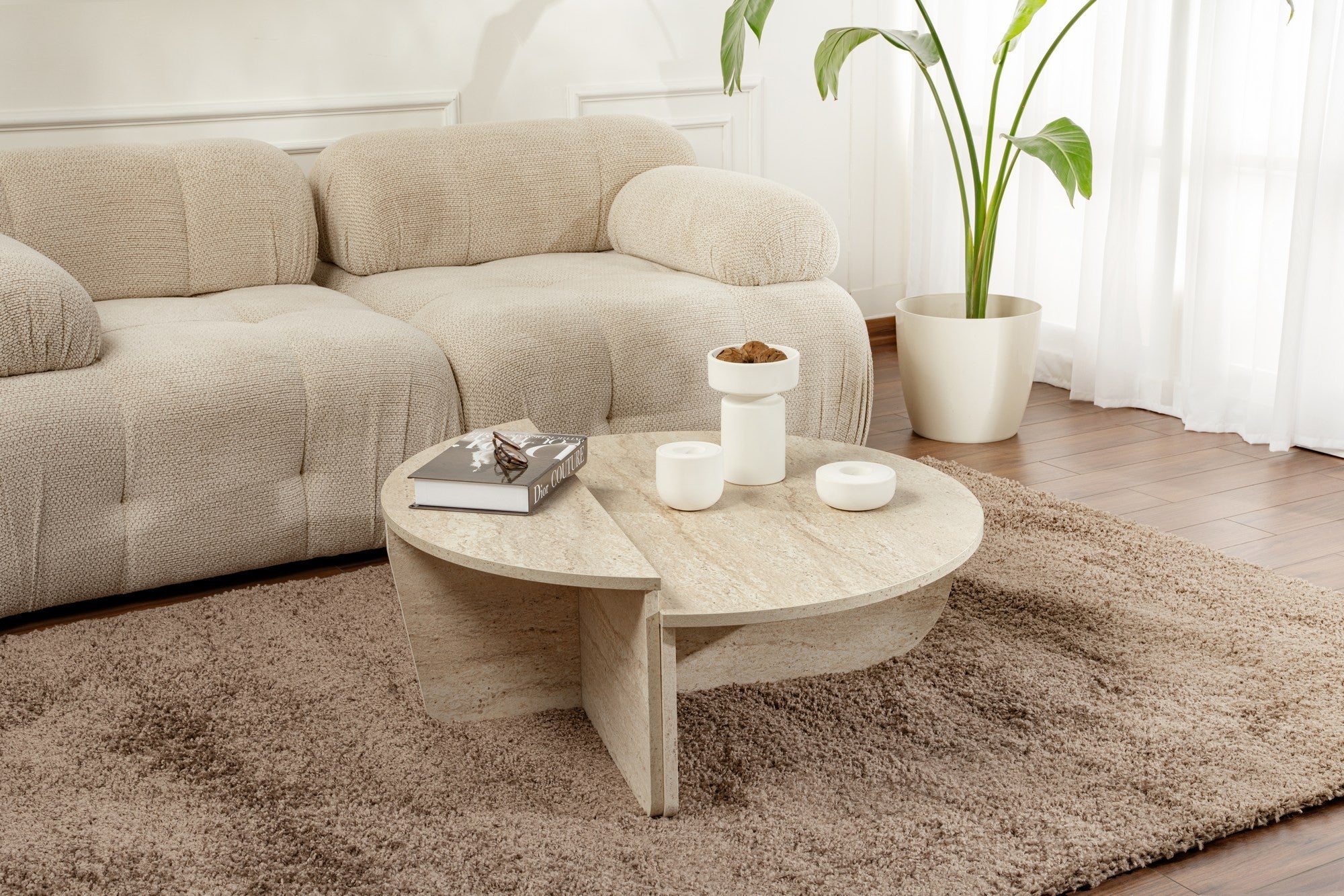 Orion - Table Basse - Travertine