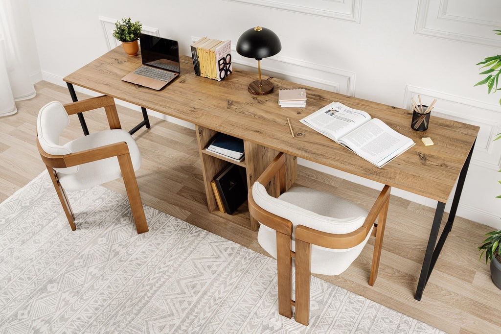 Twin Study Desk - Escritorio - Atlantic Pine/Negro