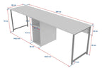 Twin Study Desk - Escritorio - Atlantic Pine/Negro