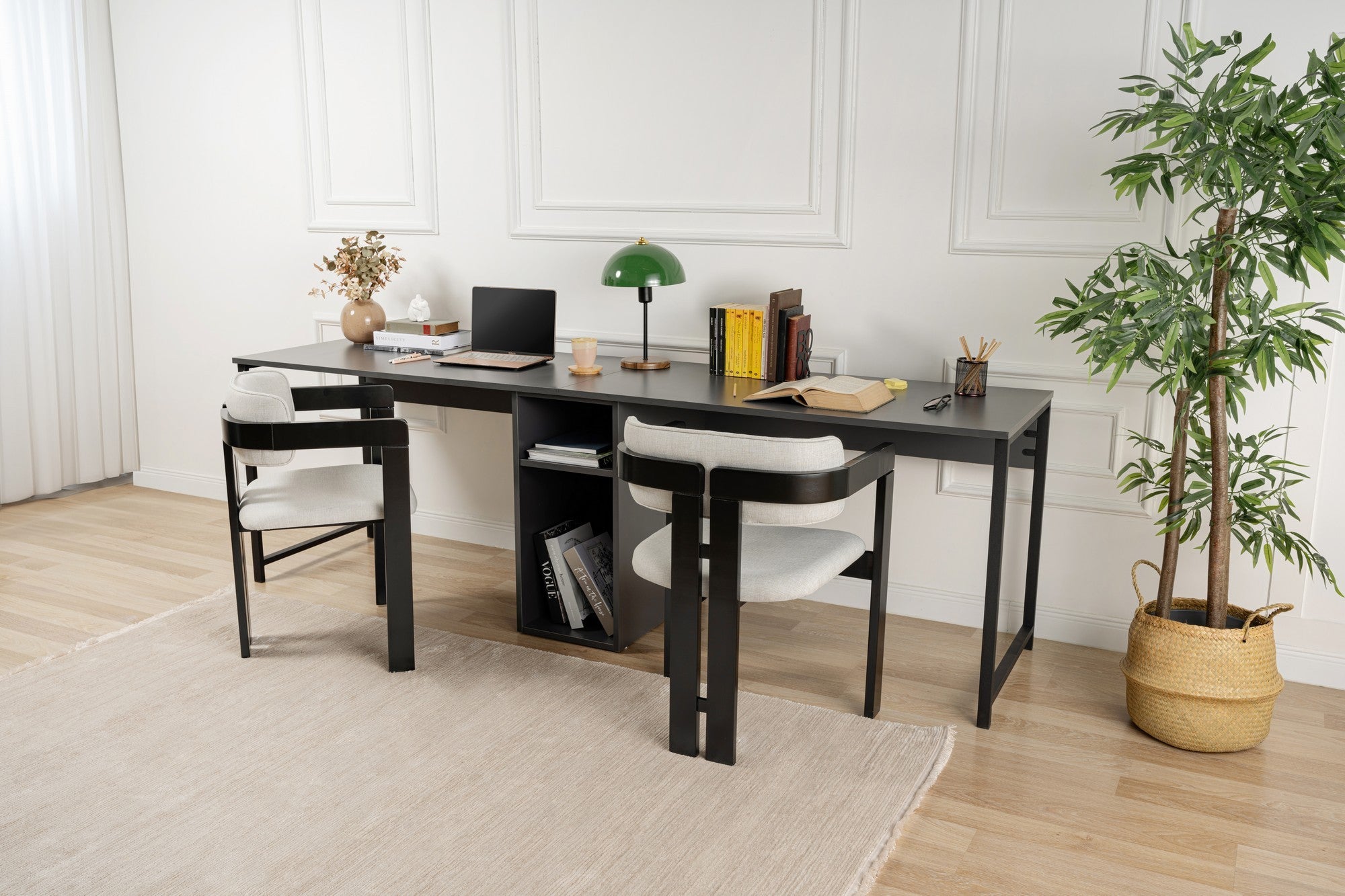 Twin Study Desk - Bureau - Anthracite/Noir