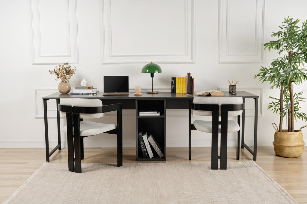 Twin Study Desk - Bureau - Anthracite/Noir