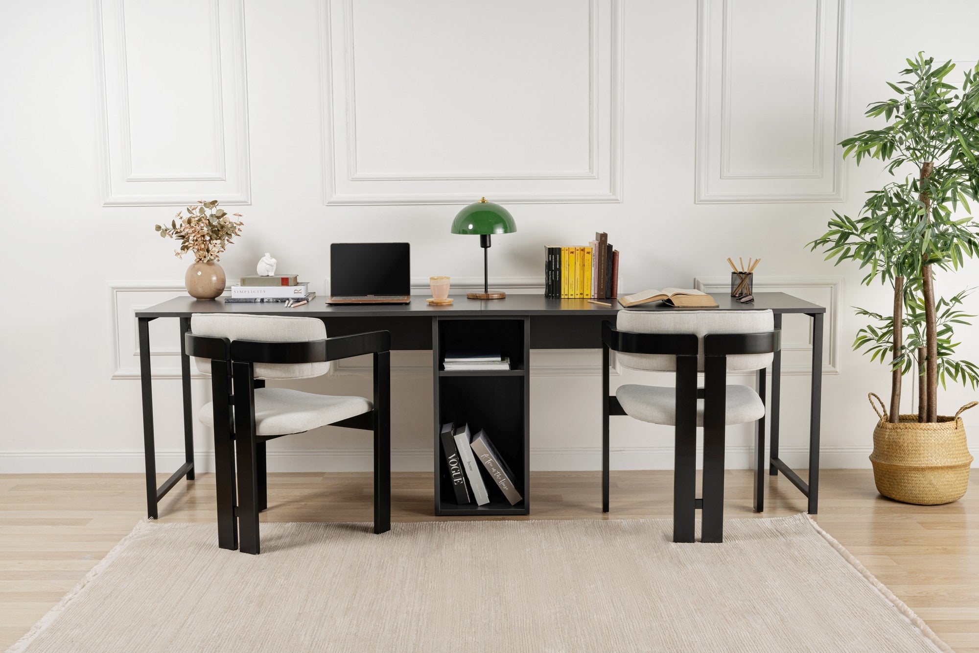 Twin Study Desk - Bureau - Anthracite/Noir
