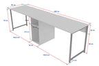 Twin Study Desk - Bureau - Anthracite/Noir