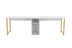 Twin Study Desk - Bureau - Blanc/Doré