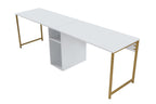 Twin Study Desk - Bureau - Blanc/Doré