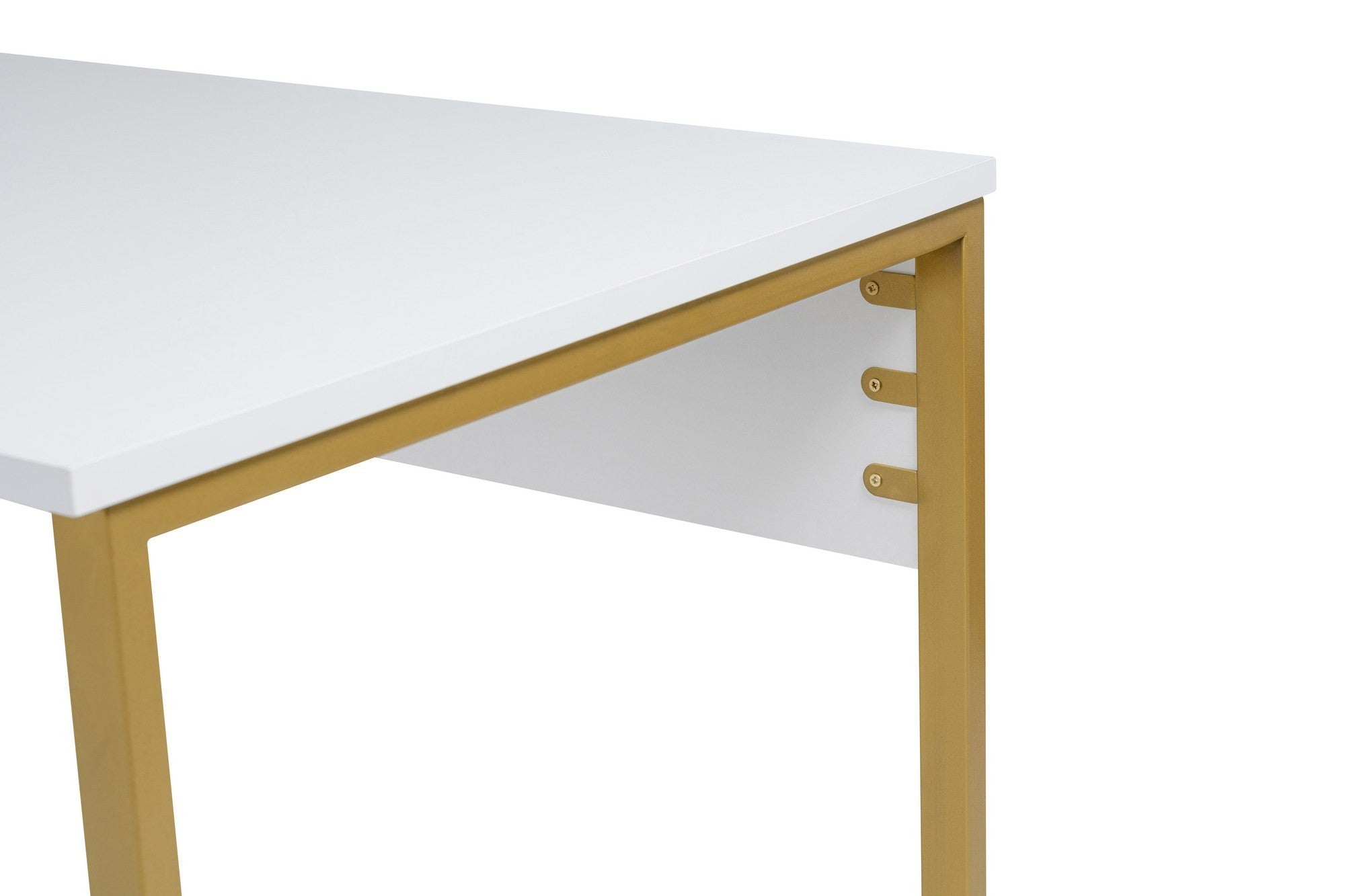 Twin Study Desk - Bureau - Blanc/Doré