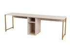Twin Study Desk - Bureau - Travertine/Doré