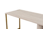 Twin Study Desk - Bureau - Travertine/Doré