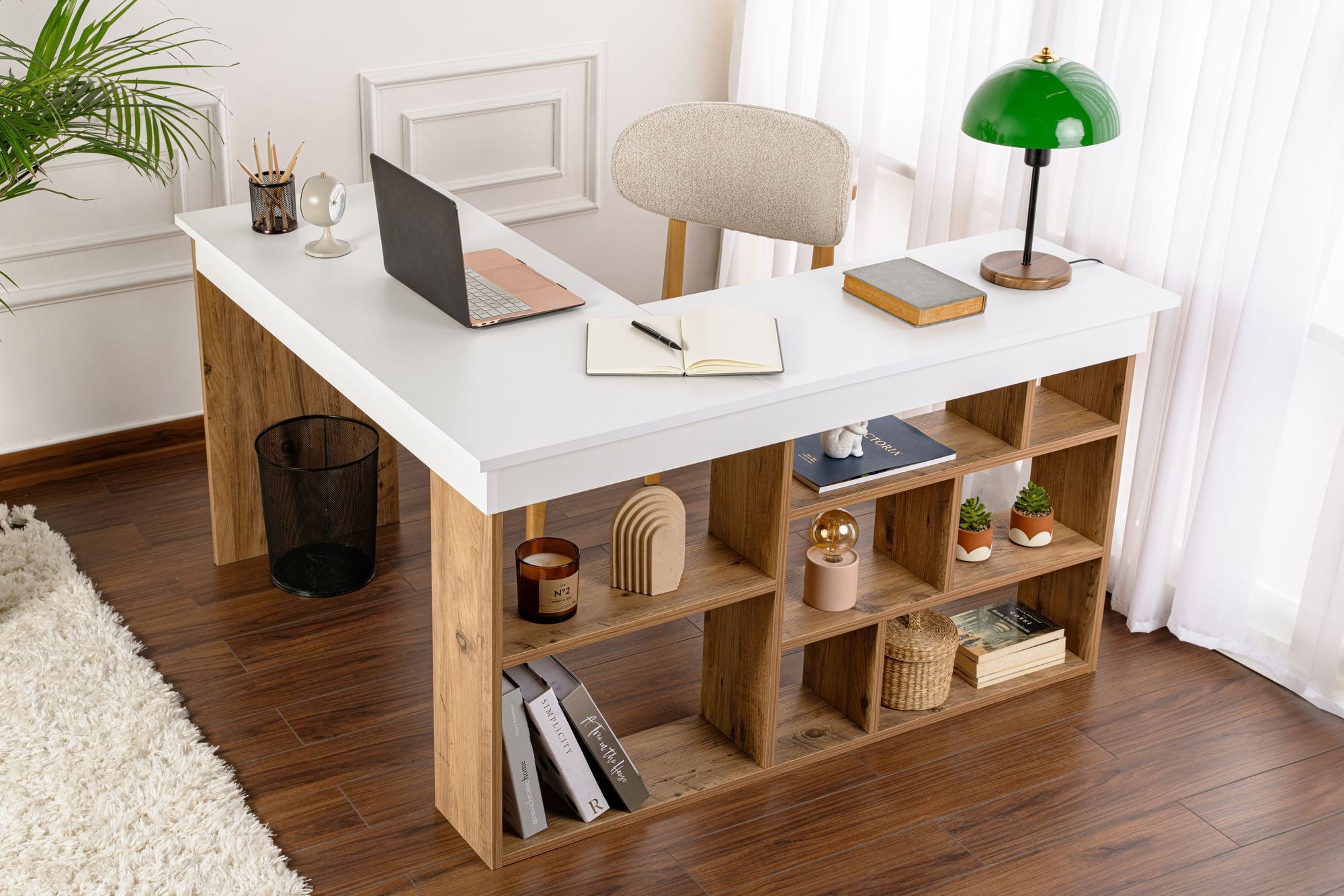 Vesper - Desk - White/Atlantic Pine
