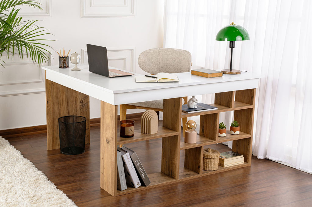 Vesper - Desk - White/Atlantic Pine