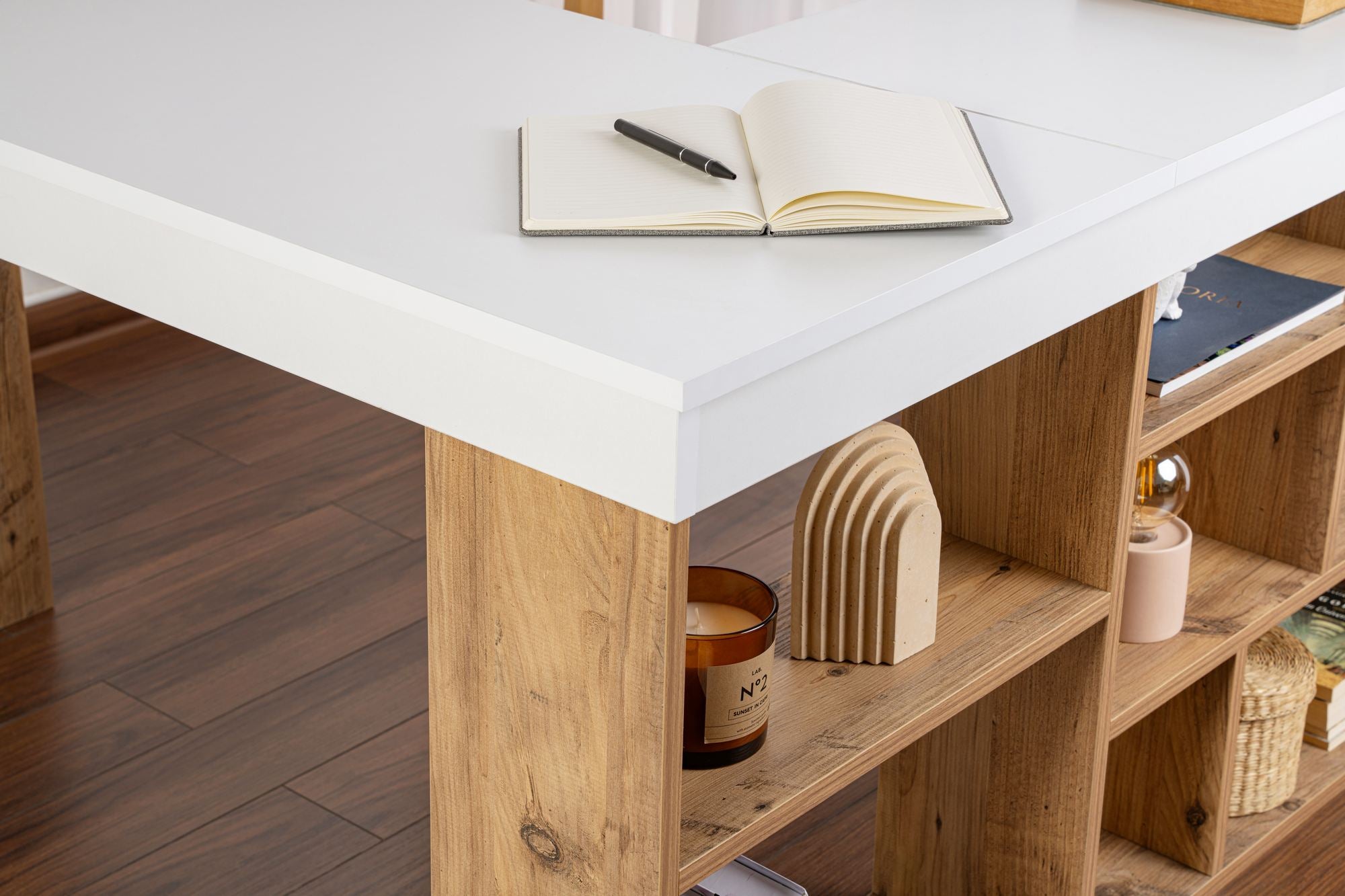 Vesper - Desk - White/Atlantic Pine
