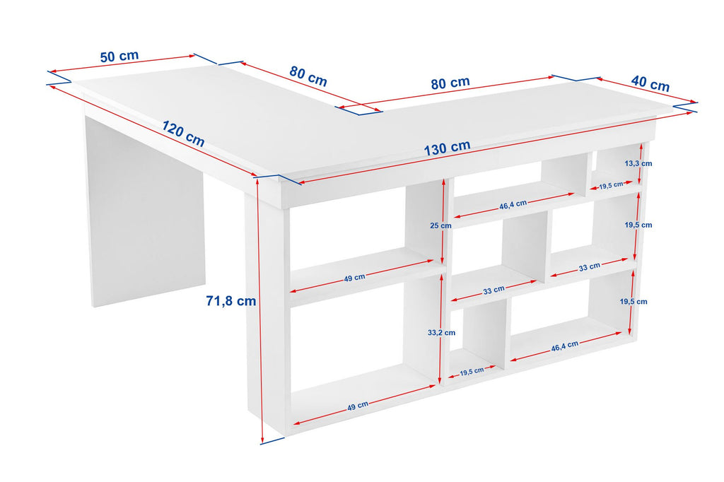 Vesper - Desk - White/Atlantic Pine