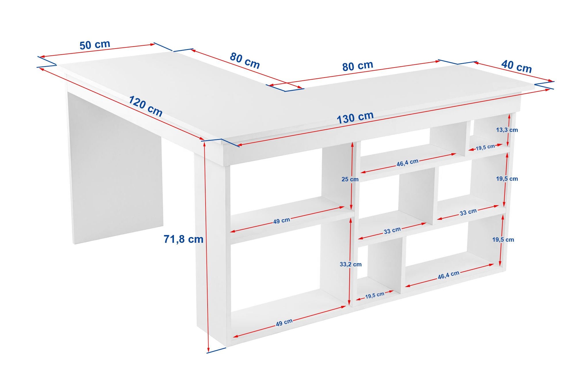 Vesper - Desk - White/Atlantic Pine