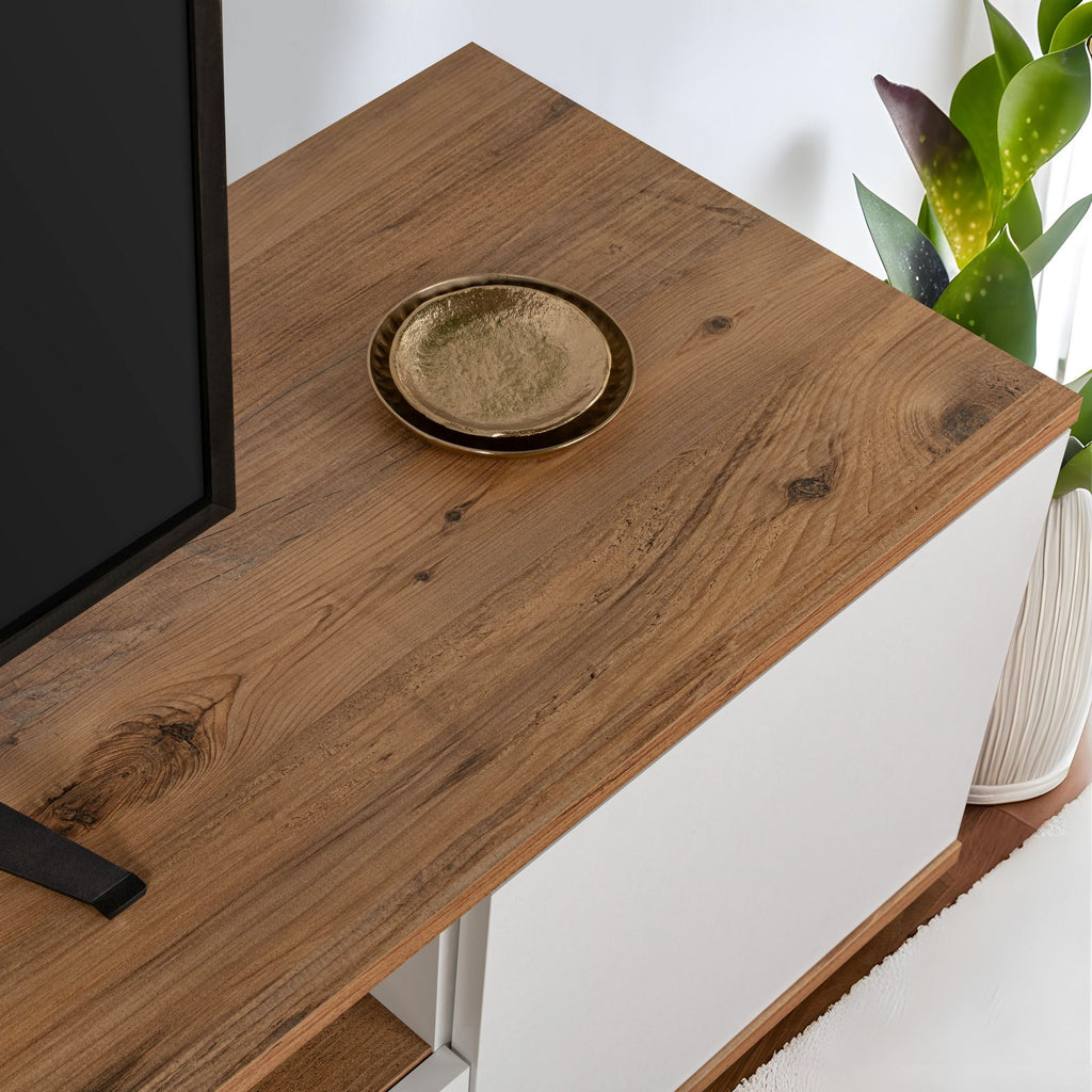 Veramont - TV Stand - White/Atlantic Pine