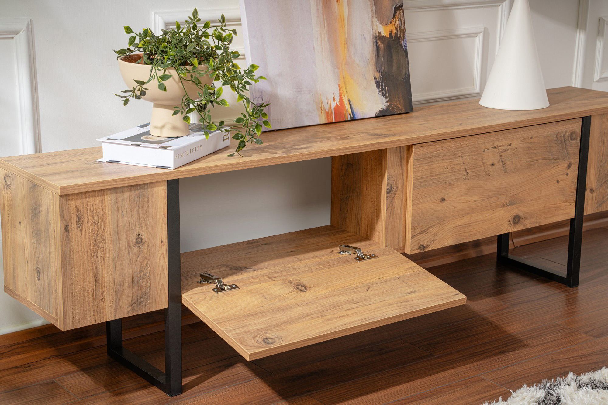 Serenity - TV Stand - Atlantic Pine/Black