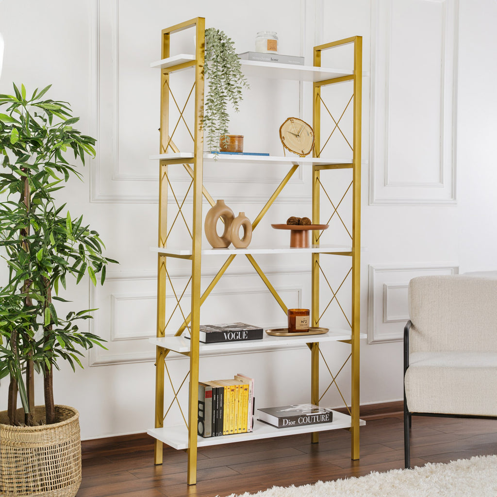 Elysian - Librería - Blanco/Dorado