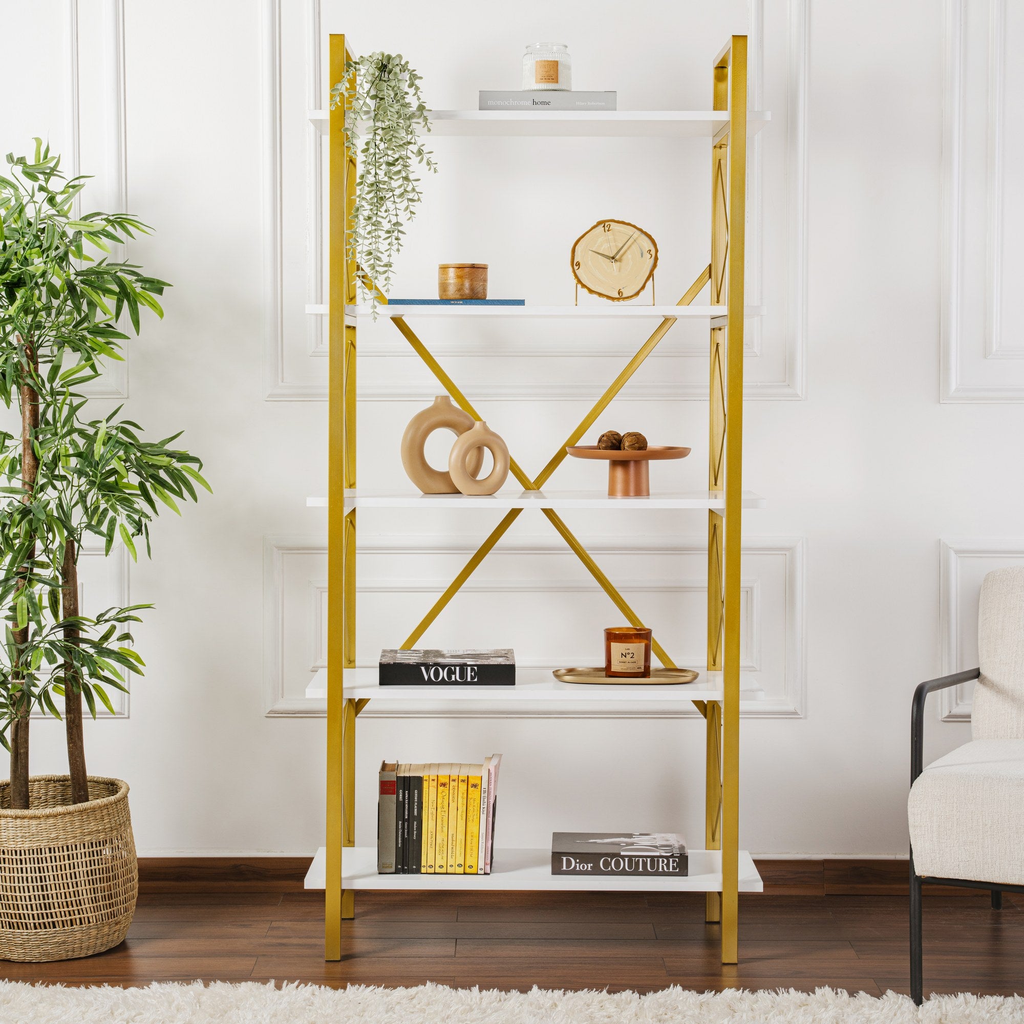 Elysian - Librería - Blanco/Dorado