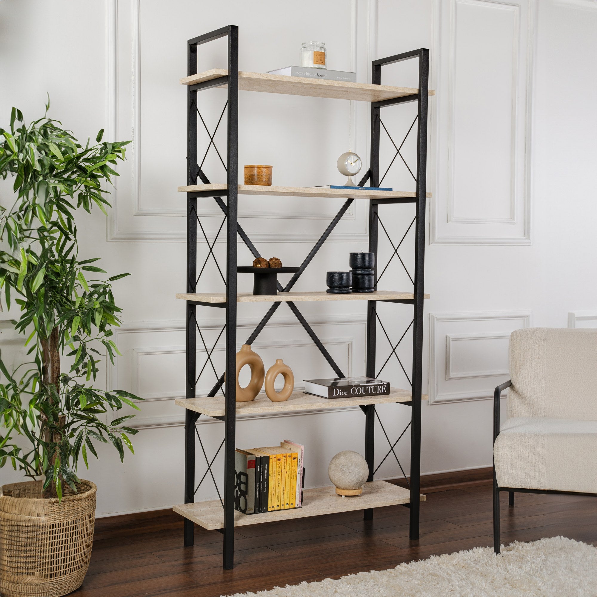 Elysian - Librería - Travertino/Negro