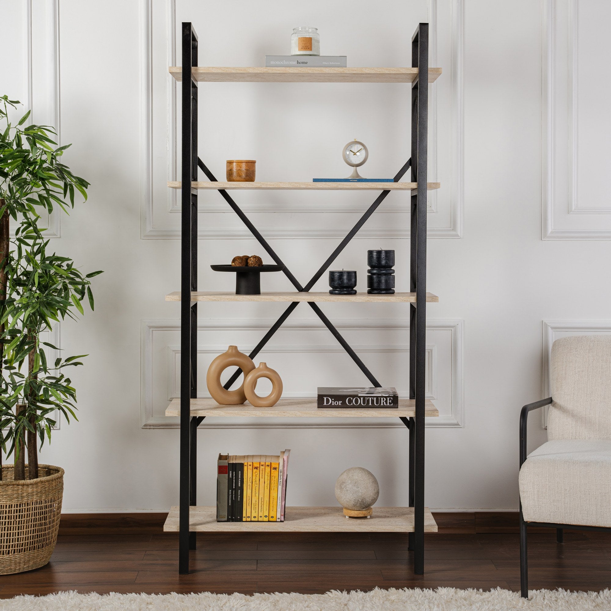 Elysian - Librería - Travertino/Negro