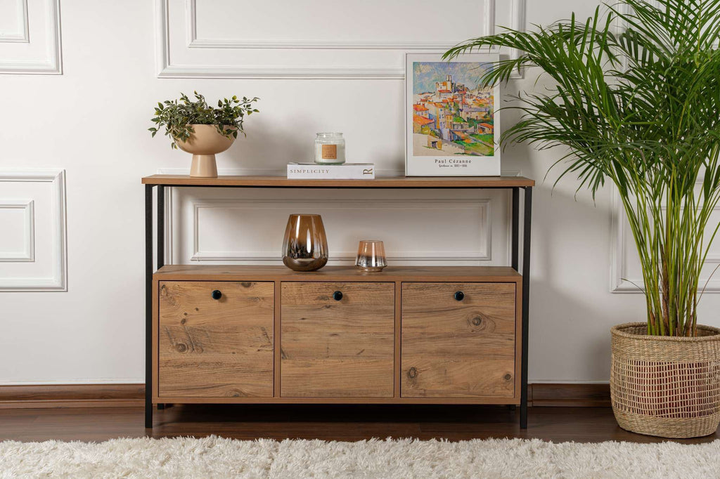 Solace - Console Table - Atlantic Pine/Black