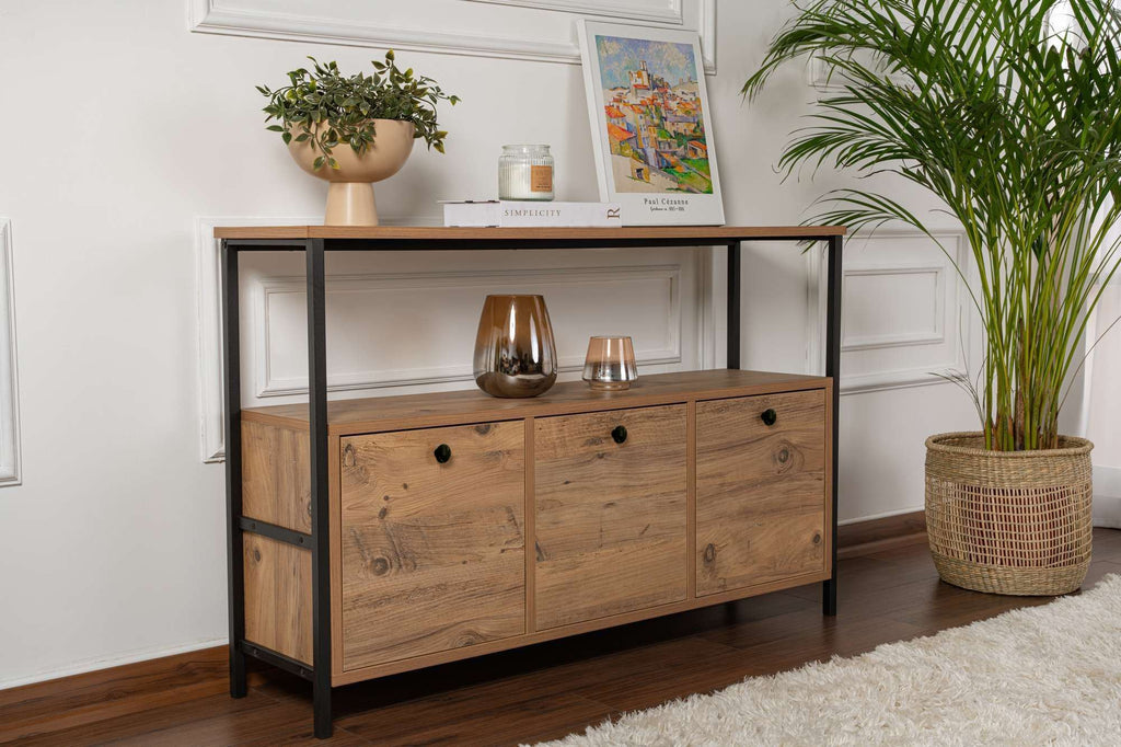 Solace - Console Table - Atlantic Pine/Black