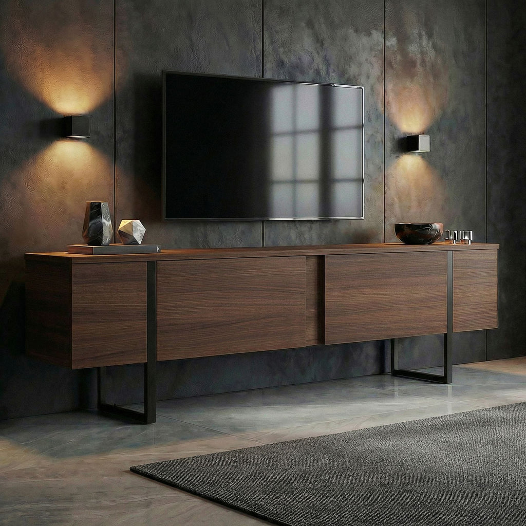 Onera - TV Stand - Milano Walnut/Black