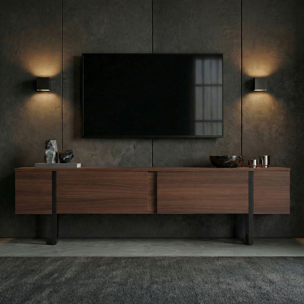 Onera - TV Stand - Milano Walnut/Black