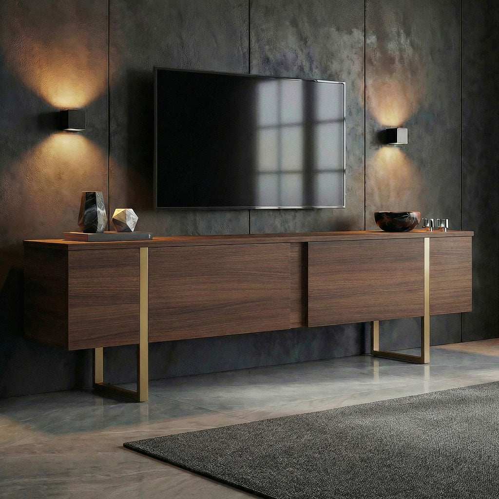 Onera - TV Unit - Milano Walnut/Gold