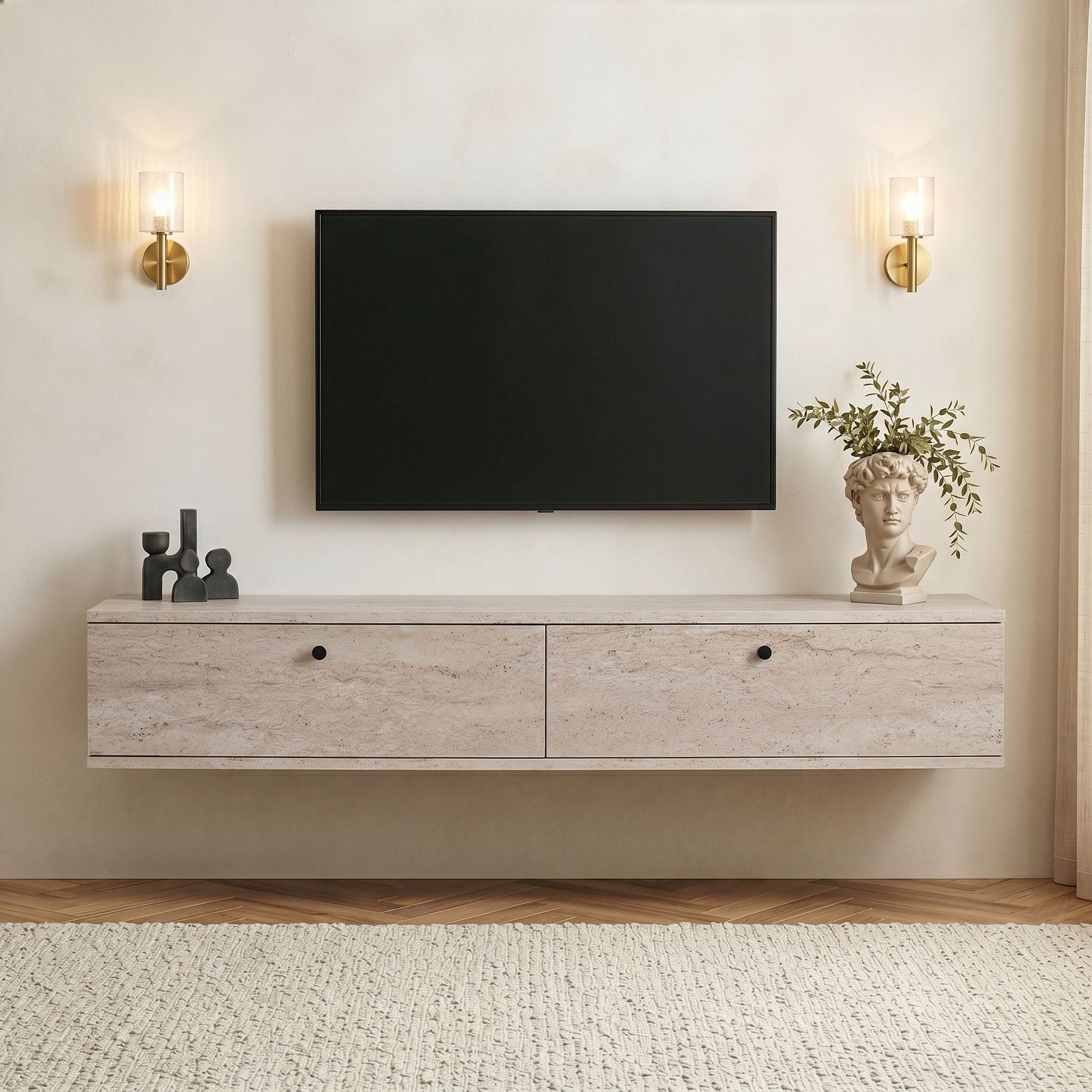 Muebles de TV Ligne 160 - Travertino