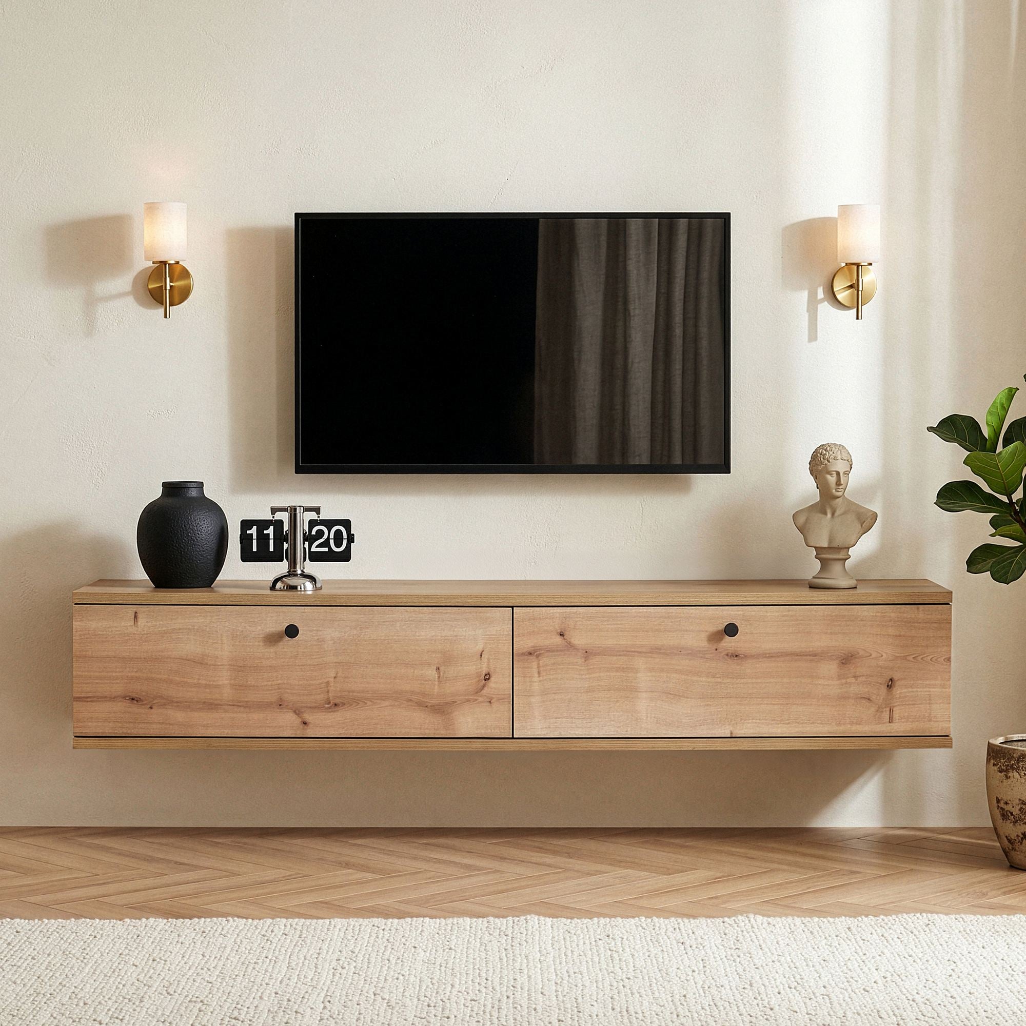 Muebles de TV Ligne 140 - Roble Zafiro