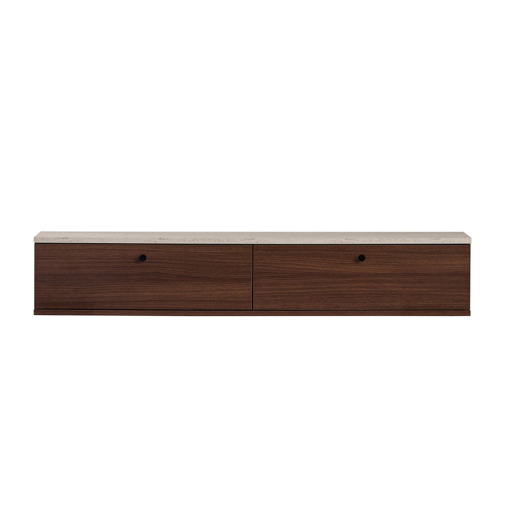 Meubles Tv Ligne 140 - Travertin / Noyer