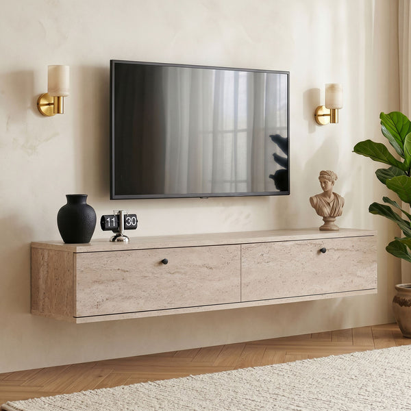 Mueble de TV Ligne 140 - Travertino