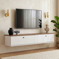 Meubles Tv Ligne 140 - Pin Atlantique / Blanc