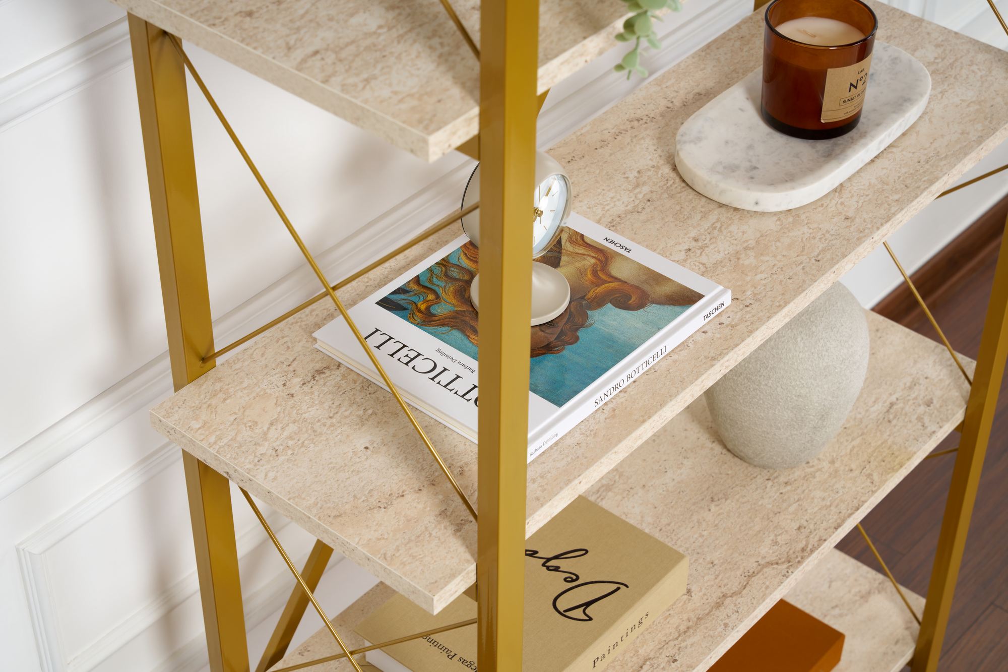 Elysian - Bibliothèque - Travertine/Doré