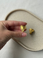 Vintage YSL Earrings - Small Gold Hearts