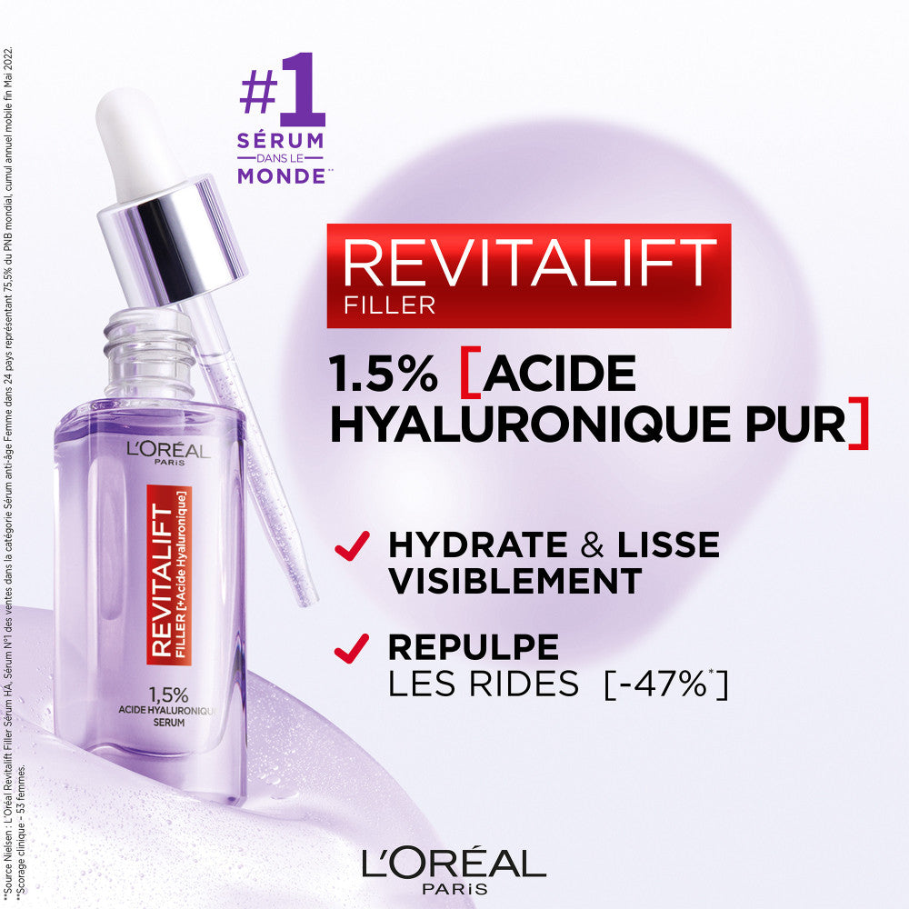 Sérum Revitalift Filler Anti-Rides Acide Hyaluronique + Sérum 12% Vitamine C Pure