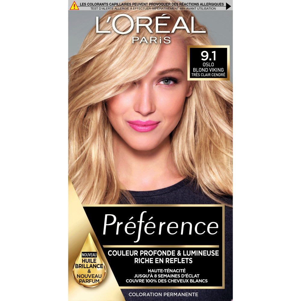 Préférence Coloration 9.1 Oslo Blond Très Clair Cendré