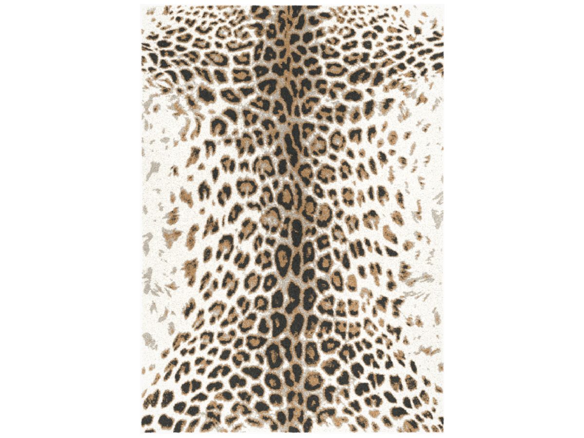 Meryl - Alfombra de pelo corto - Motivo de leopardo - Marrón