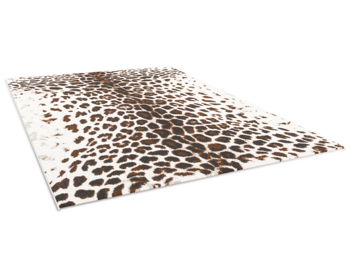 Meryl - Alfombra de pelo corto - Motivo de leopardo - Marrón