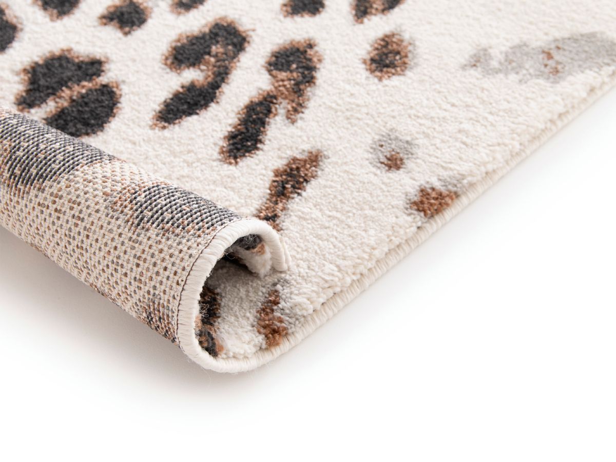 Meryl - Alfombra de pelo corto - Motivo de leopardo - Marrón