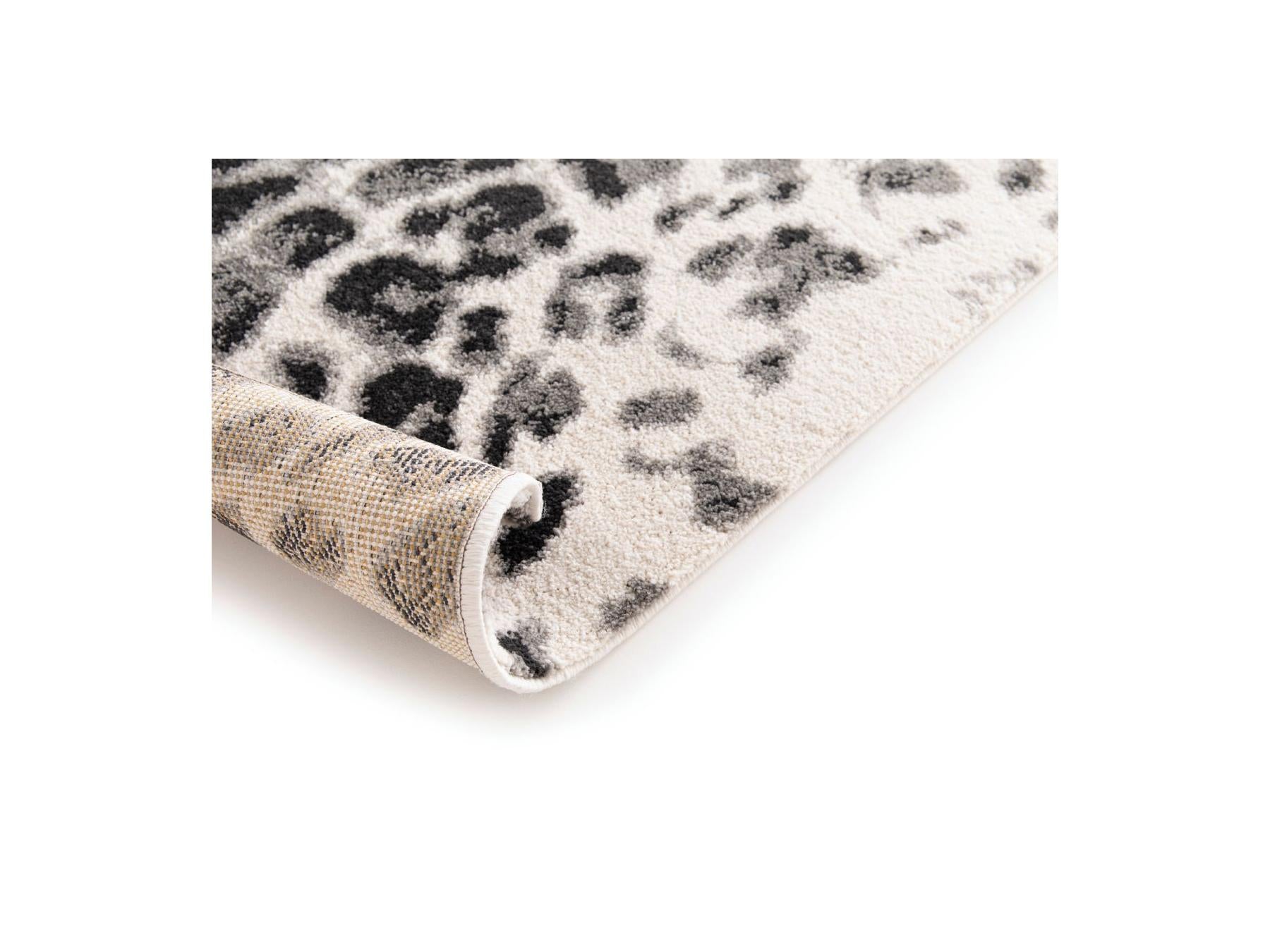 Meryl - Alfombra de pelo corto - Motivo de leopardo - Estampado de leopardo negro