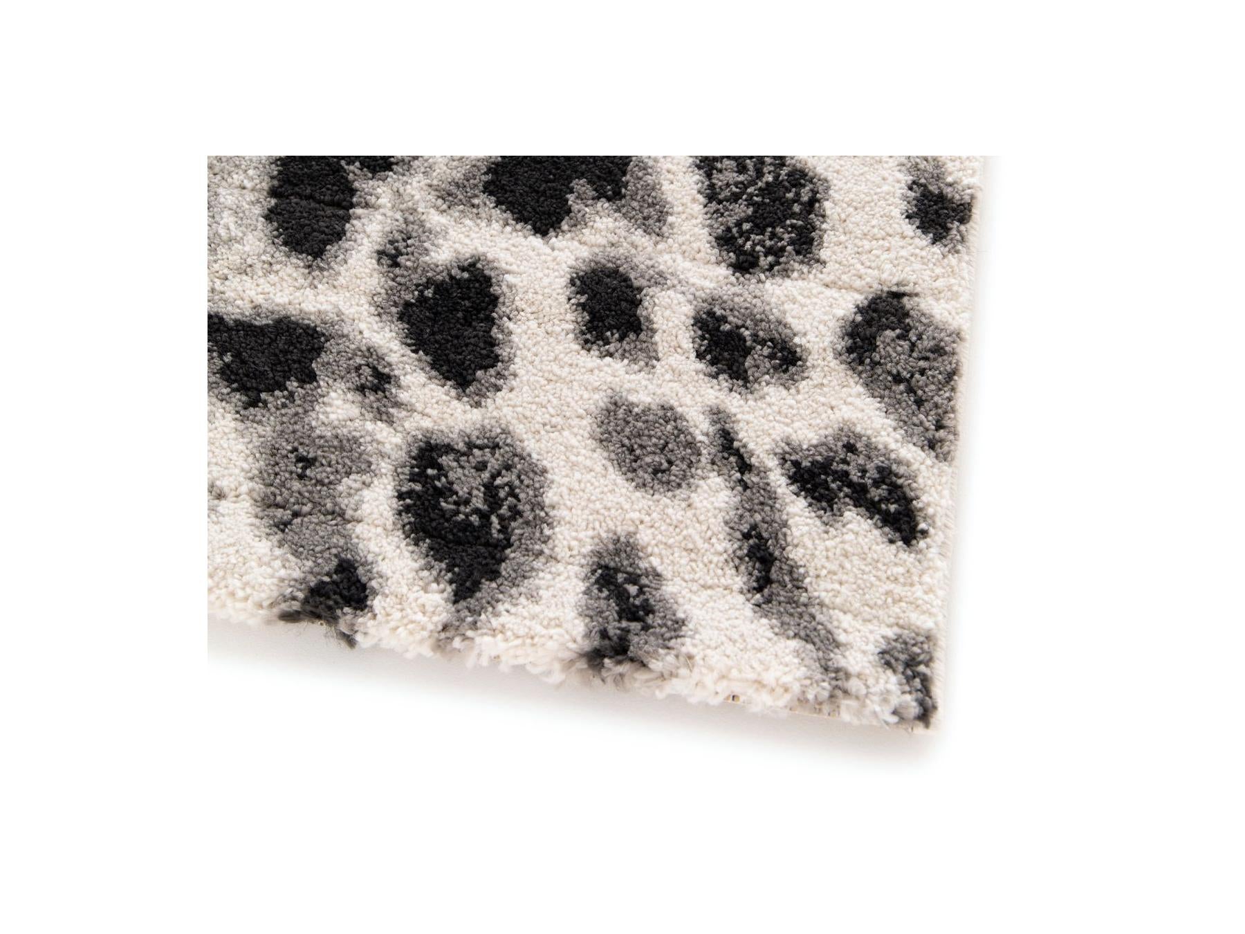 Meryl - Alfombra de pelo corto - Motivo de leopardo - Estampado de leopardo negro