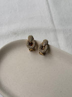 Boucles D’Oreilles Christian Dior Vintage - Maillon Pavé De Strass