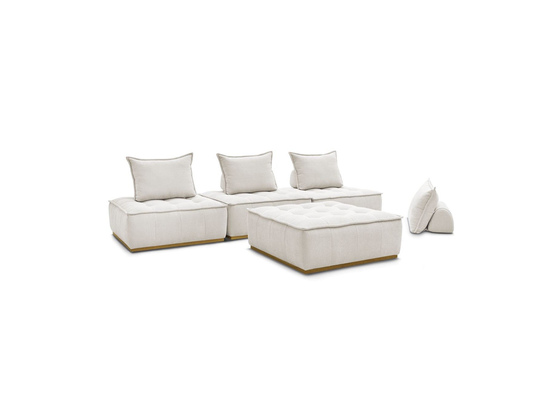Modular Straight Sofa - Elisa - With 4 One-Seater Chairs