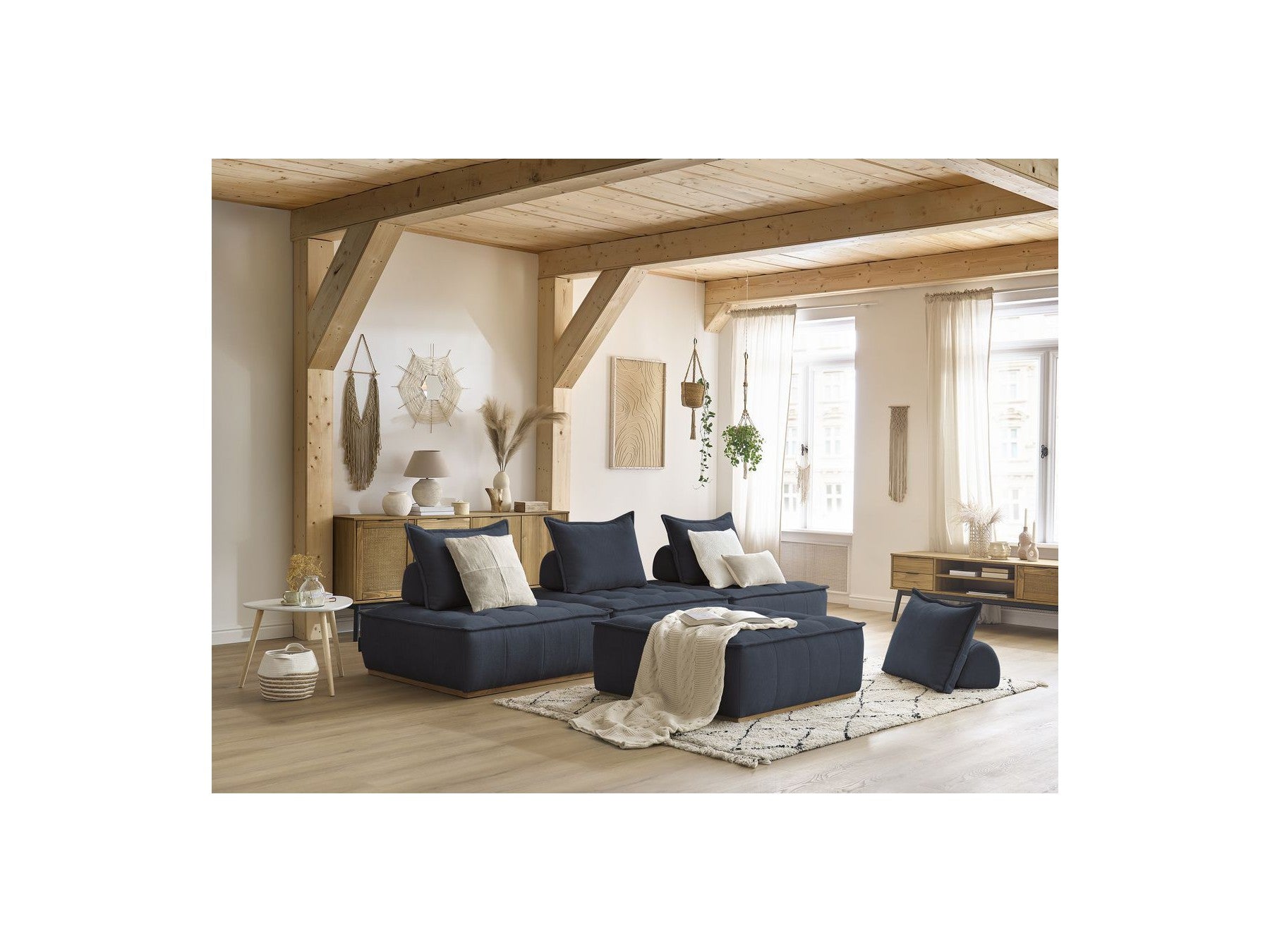 Modular Straight Sofa - Elisa - With 4 One-Seater Chairs