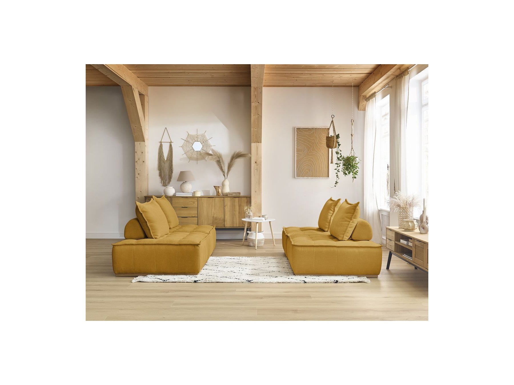 Modular Straight Sofa - Elisa - With 4 One-Seater Chairs